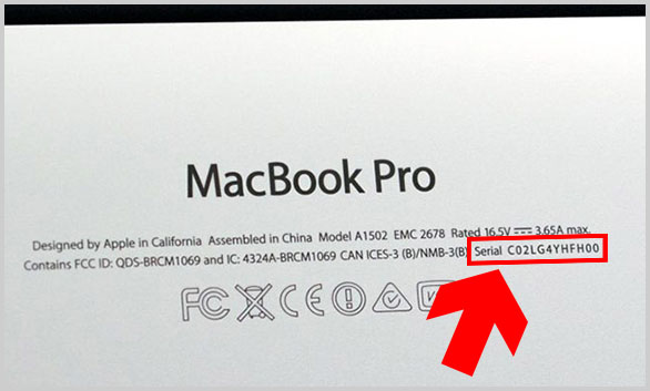 MacBook機種名やモデル番号の確認