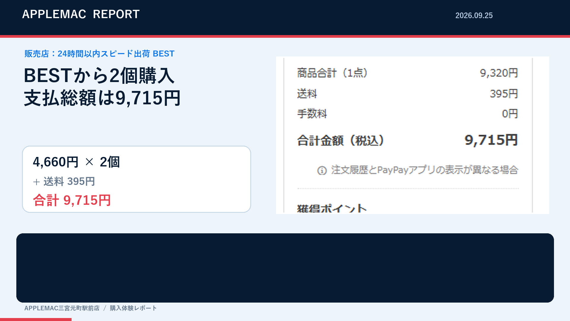 BESTで購入したiPad Pro 12.9第5世代用バッテリー2個の注文金額